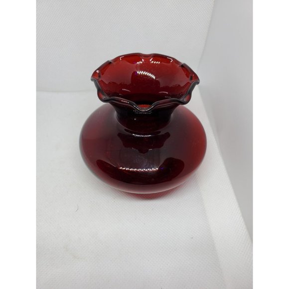 Vintage Royal Ruby Ruffle Burgundy Bud Vase Home Decor Shelf Sitter - Picture 12 of 12